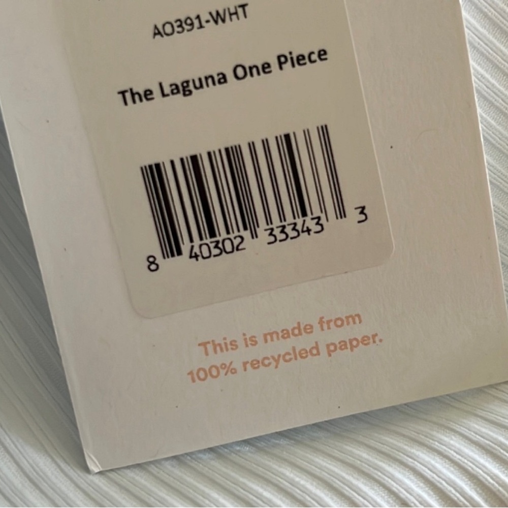 NWT Andie swim the laguna rib one piece white swimsuit